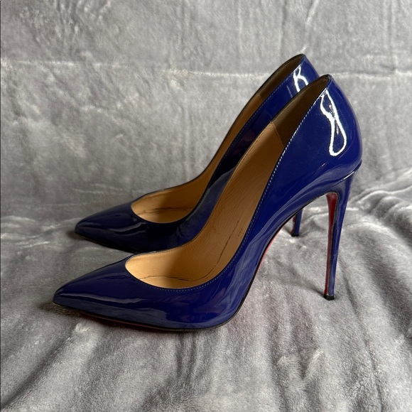 Christian Louboutin Navy Patent Leather Heels - Picture 2 of 6